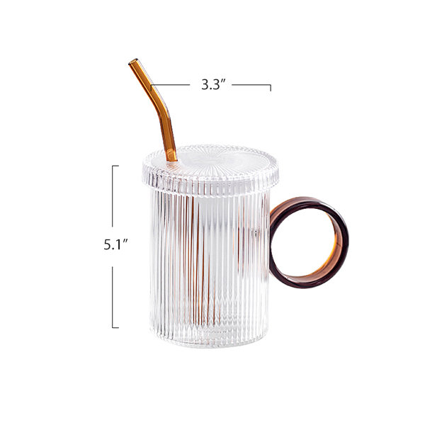 Cute Glass Water Tumbler - With Straw And Lid - 4 Styles from Apollo Box