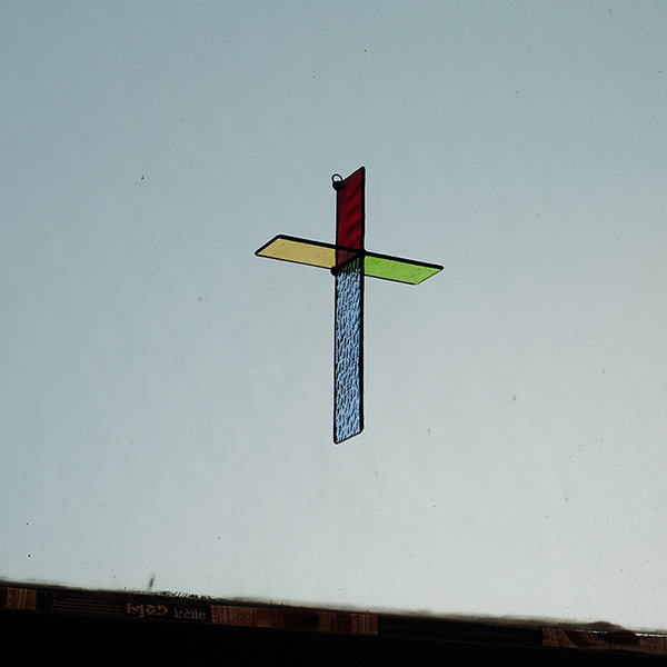 Pretty Stained Glass Crucifix Wall Decor - ApolloBox