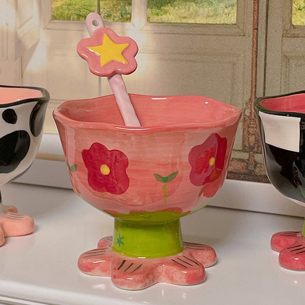 Pretty Ceramic Wine Goblets - ApolloBox