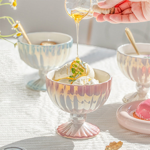 Pretty Ceramic Ice Cream Cup image