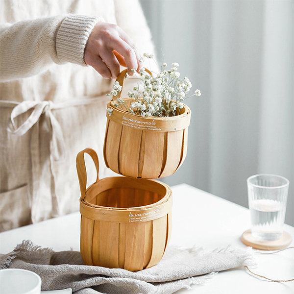 Handwoven Wood Storage Basket ApolloBox