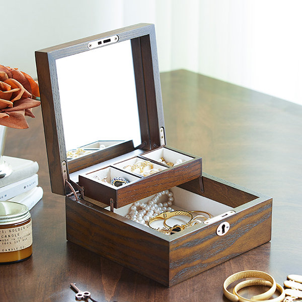 Leather Jewelry Box Jewelry Organizer Retro Storage Case With Lock