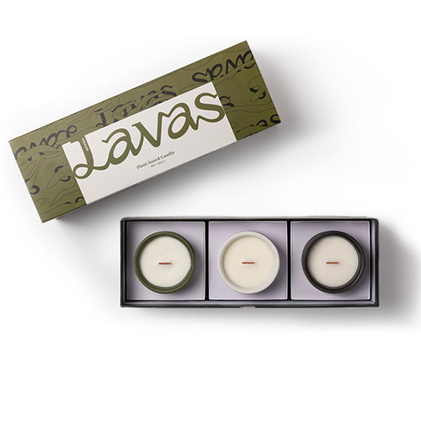 Lavas Aromatherapy Candle - Soy Wax - White - Gray - 3 Colors - ApolloBox