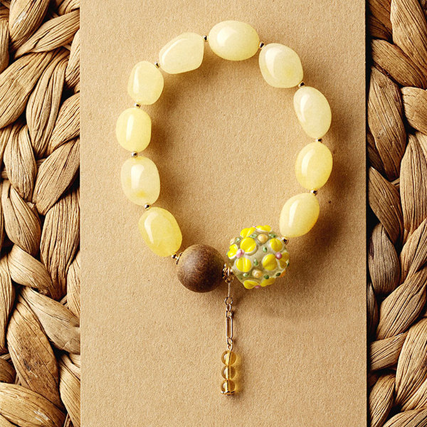 Yellow Agate Bracelet (Design I) - Rudra Centre