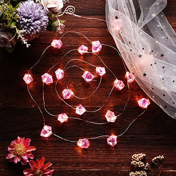 Cute Crystal String Lights - Multi-faceted Crystal Design - Pink - Blue -  ApolloBox