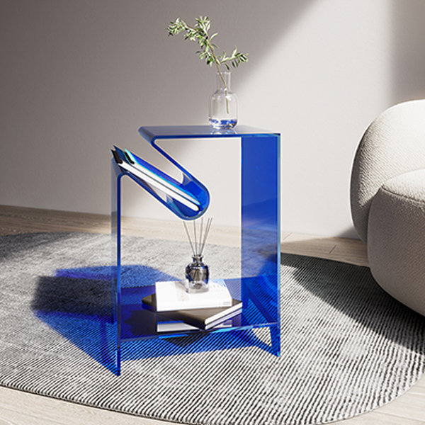 blue acrylic side table