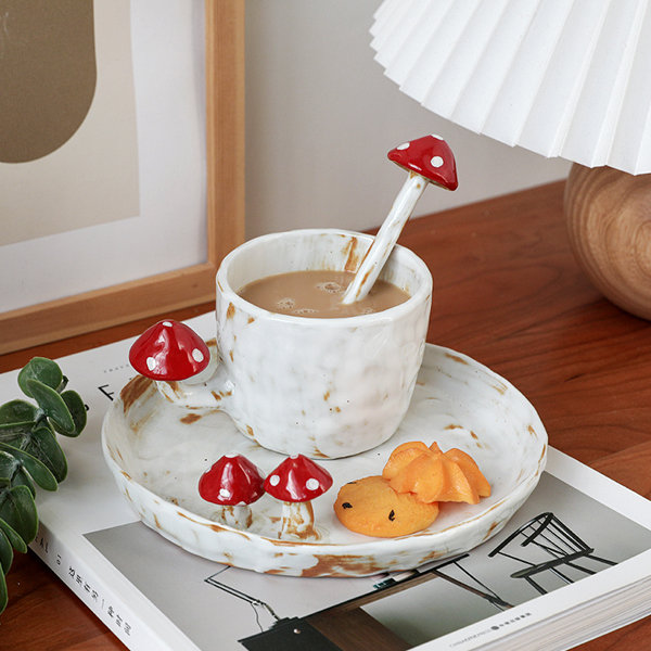 1pc Plain Coffee Cup & Saucer & Spoon  Quirky kitchen decor, Crockery  design, Cute kitchen