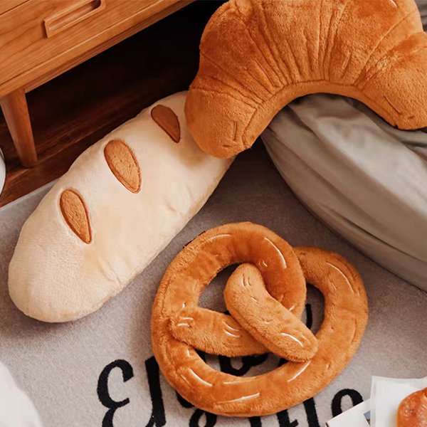 Croissant Plush Toy,Cute Toy Food Plush Toys,Cute Baguette/Pretzel/Toast  Bread/Croissant Plush Pillow Food Plush Toys (Croissant)