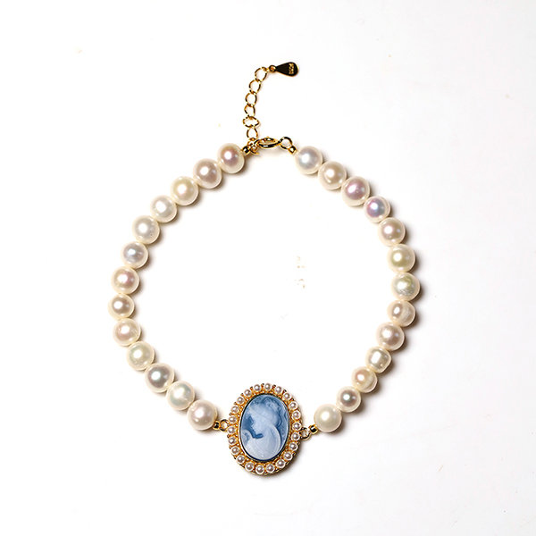 Elegant Pearl Agate Bracelet Apollobox