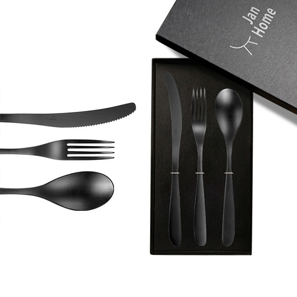 Modern Black Flatware - ApolloBox