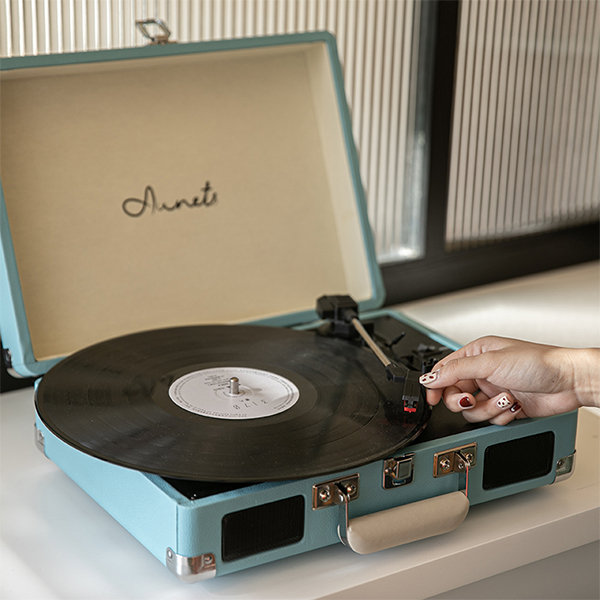 Vinyl Record Player - Brass - Black - Mint - 4 Colors from Apollo Box