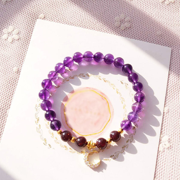 Natural Amethyst Beaded Bracelet - ApolloBox