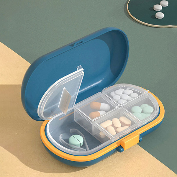 Pill Organizer Case Portable Pill Box Small Pill Container for Purse or  Pocket, Excellent Pill Storage Case 4 Compartment blue price in Saudi  Arabia,  Saudi Arabia