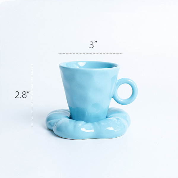 1pc Cute Cloud Design Irregular Handmade Ceramic Coffee Mug