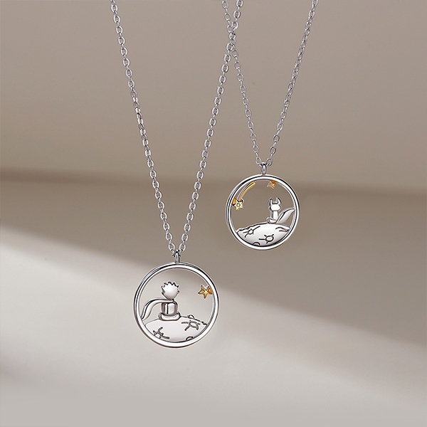 The Little Prince And The Fox Rings, Personalized Opening Adjustable Couple  Rings, Cute Wedding Rings