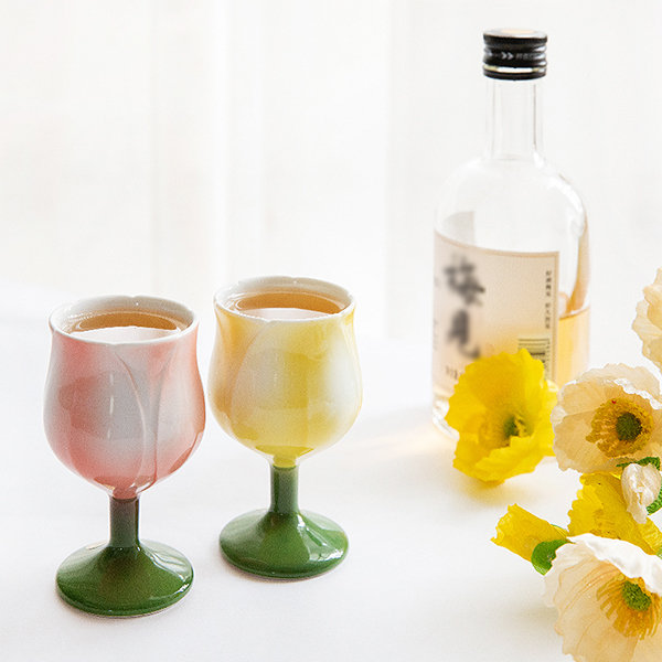 Pretty Ceramic Wine Goblets from Apollo Box