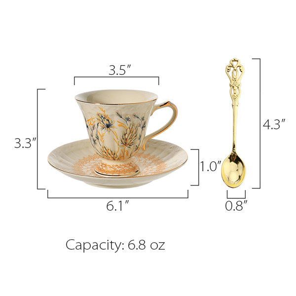 Gold Rimmed Floral Tea Set - Several Style Options - Vintage Look ...