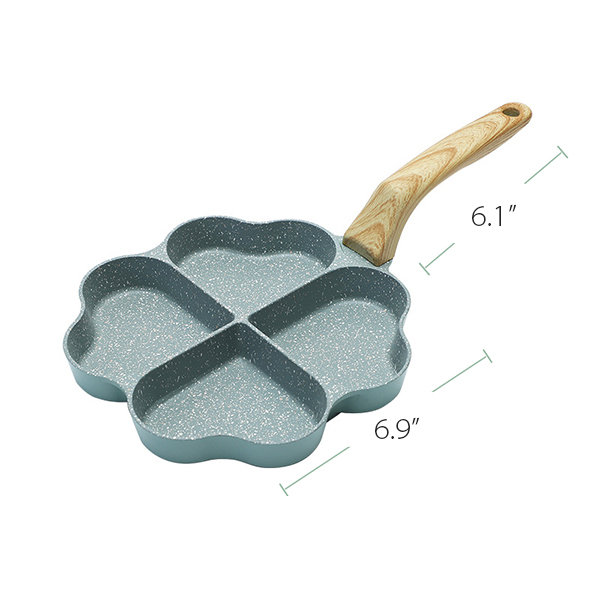 Egg Frying Pan Four Leaf Clover Nonstick Ceramic Egg Pan Mini Egg Poacher Non  Stick Aluminum Skillet 