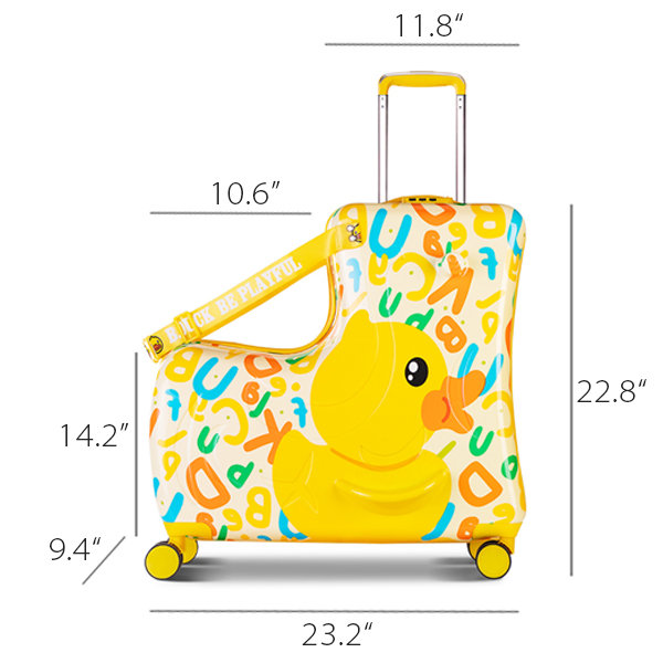 B.Duck small yellow duck suitcase, fashion cute design, wear-resistant  abrasive bar box.2024 inch-aoweila–Official website