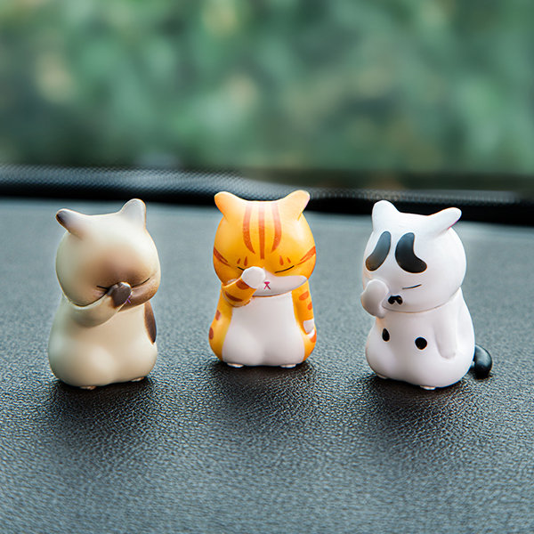 Determinar con precisión fantasma Magistrado Mini Cat Ornament Set - Resin Cat Ornament - Car Decoration - ApolloBox