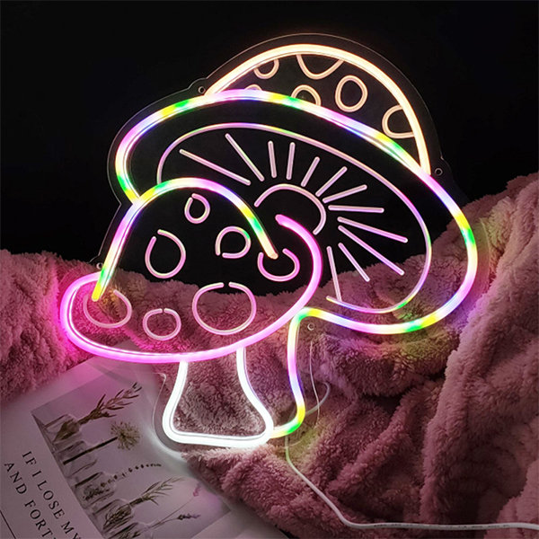 Creative Mushroom Neon Light - 2 Colors Available - ApolloBox