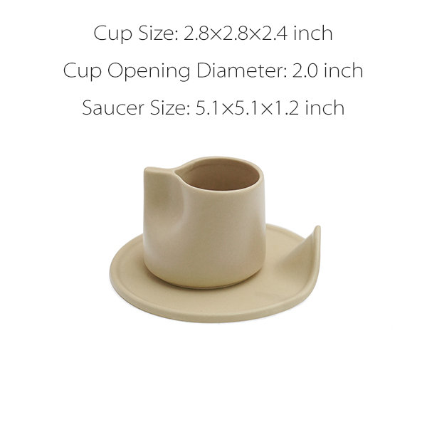 Creative Cup And Saucer Set - Ceramic Drinkware - 2 Colors Available -  ApolloBox