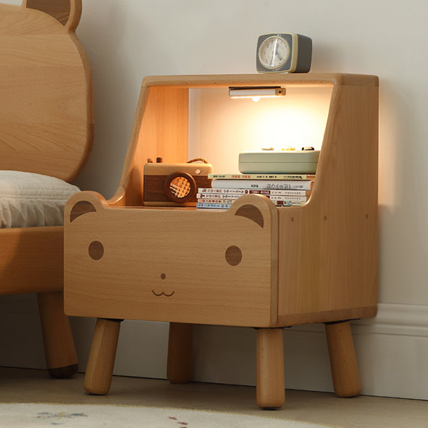 Adorable Children's Bedside Table - Wood - Includes Sensor Light