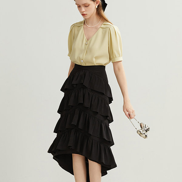 Tiered 2024 hem skirt