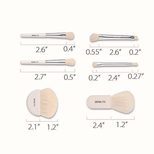 Mini Makeup Brush Set - 6 Pcs - Imitation Wool Brushes