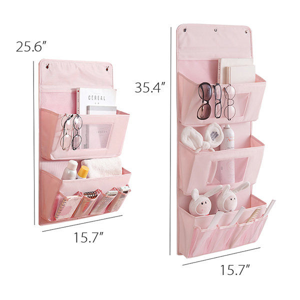 Hanging Closet Organizer - Plastic - Pink - White - ApolloBox