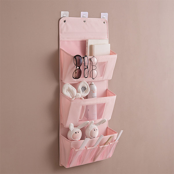 Hanging Closet Organizer - Plastic - Pink - White - ApolloBox