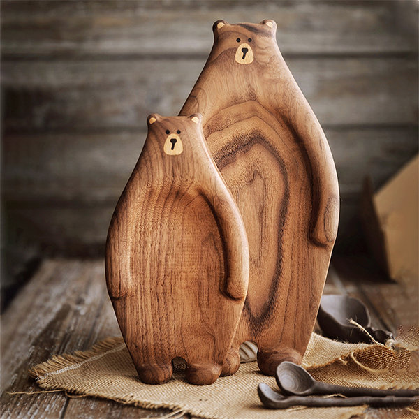 Adorable Bear Serving Board - Wooden - Hand-polished Smooth Surface - ApolloBox