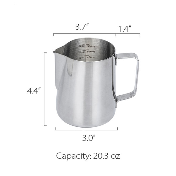 Milk Frothing Pitcher - Stainless Steel - 2 Sizes Available - ApolloBox