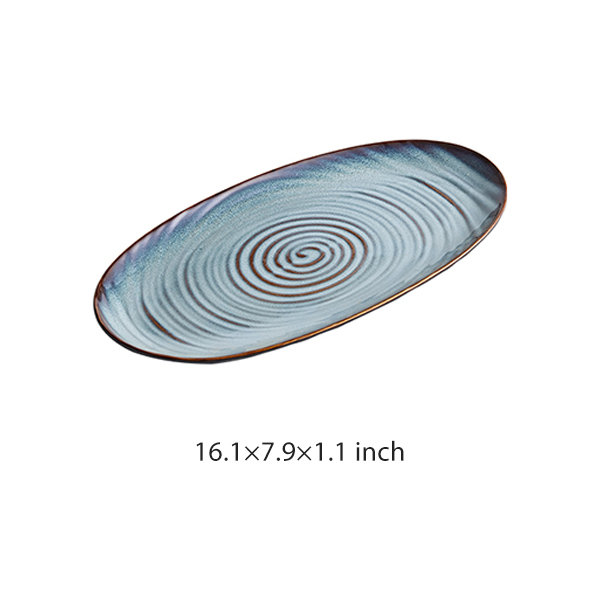 Creative Ceramic Oval Plate - 2 Colors Available - ApolloBox