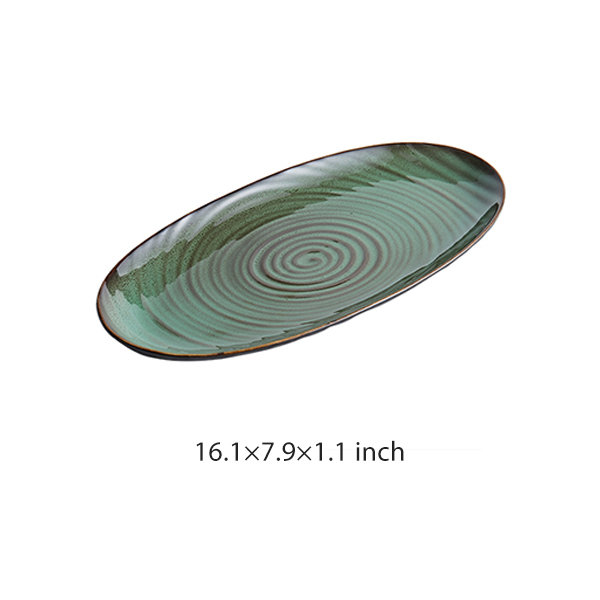 Creative Ceramic Oval Plate - 2 Colors Available