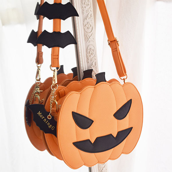 Pumpkin Design Crossbody Bag, Cute Halloween Shoulder Bag, Women's