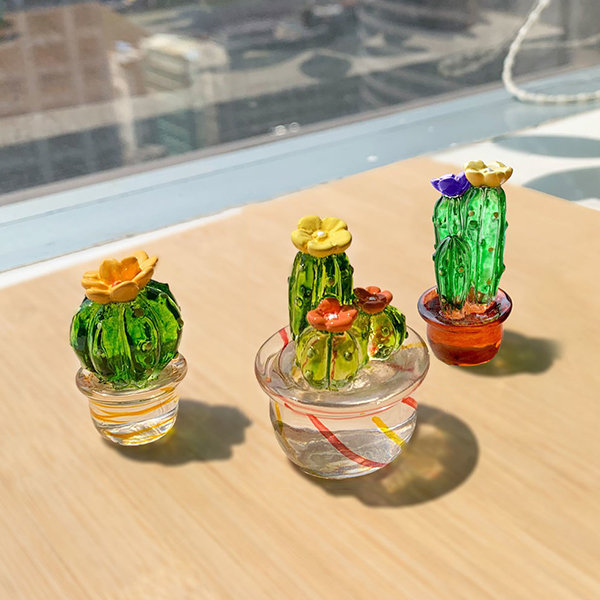 Cute Cactus Ornament - Glass Cactus - 4 Styles Available from Apollo Box