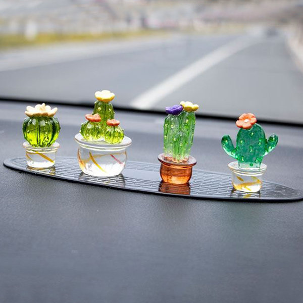 Mini Glass Cactus Ornament Set - Car Decoration - 3 Styles Available -  ApolloBox