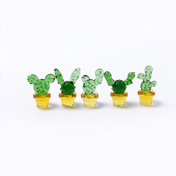Mini Glass Cactus Ornament Set - Car Decoration - 3 Styles Available -  ApolloBox