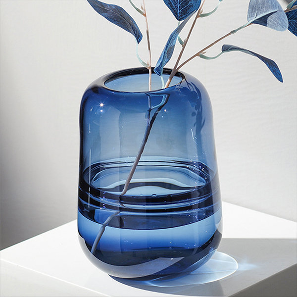 Colored Glass Vase And Faux Plant - Elegant And Stylish - ApolloBox