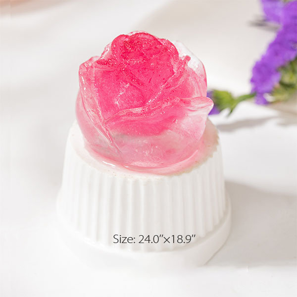 Floral Ice Mold - Rose - Silicone - BPA Free from Apollo Box