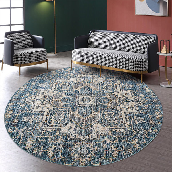 Round Blue Rug - ApolloBox