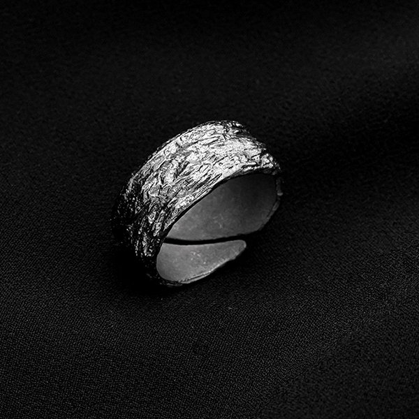 Stylish Silver Ring - Adjustable - For Men