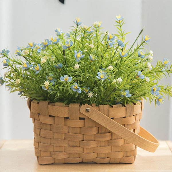 Colorful Silk Rattan Bike Vase With Mini Rose And Daisy Flowers