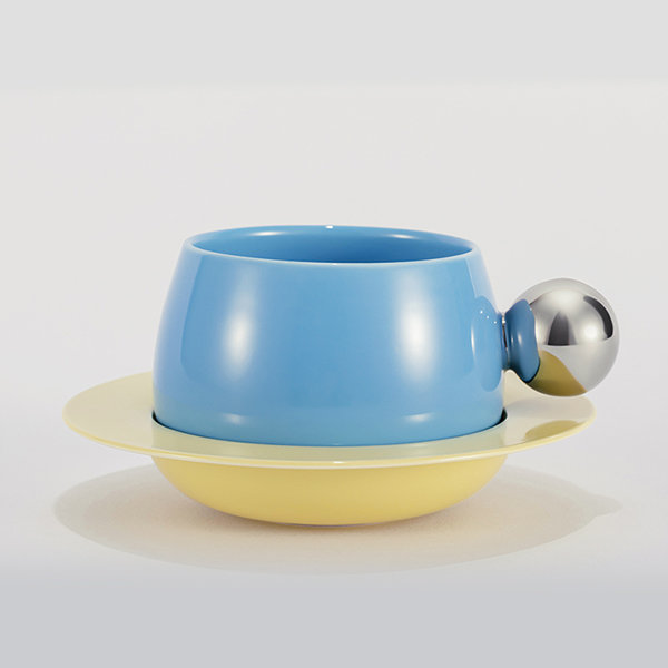 Ceramic Coffee Mug with Saucer Set, Cute Creative Cup Unique