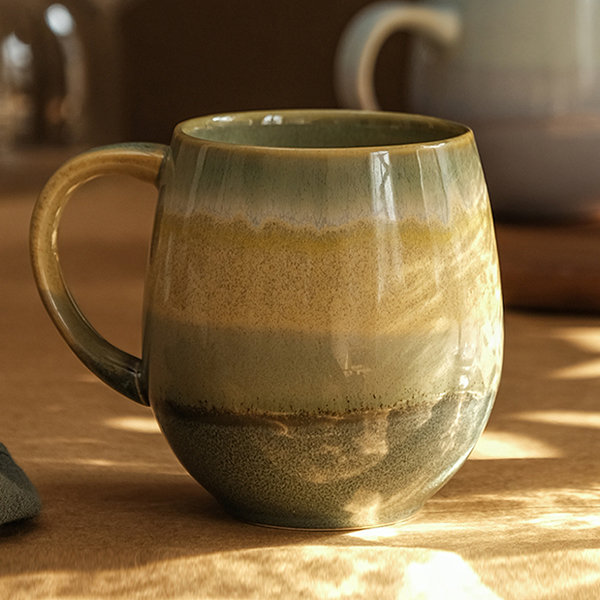 Modern Glass Mug - Brown - Green - Blue from Apollo Box