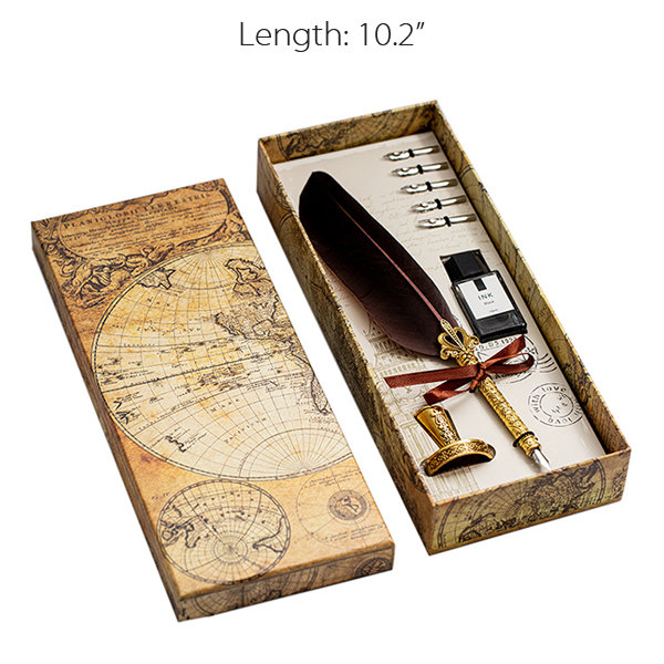 Retro British Feather Pen Set - Writing Essential - 5 Styles