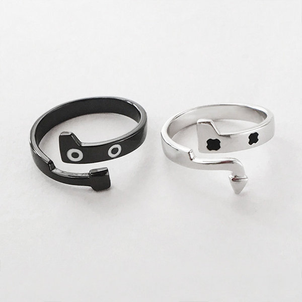Matching Cat Rings - Adjustable Opening - 2 Colors - ApolloBox