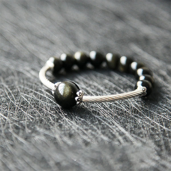 Stylish Black Obsidian Bracelet - 925 Silver - 3 Sizes Available from  Apollo Box