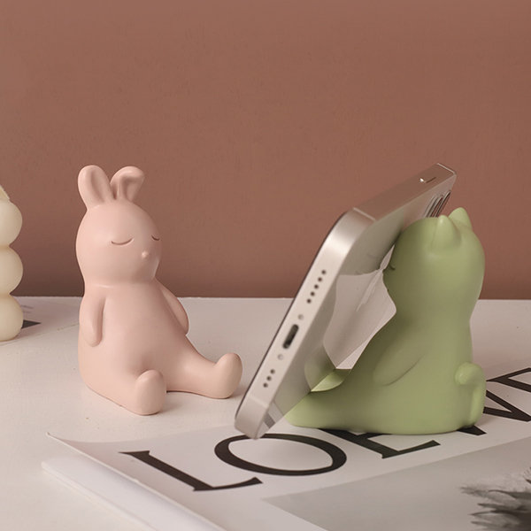 Cute Animal Phone Stand - Resin - Rabbit - Cat